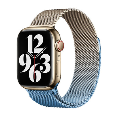 For Apple Watch Series 4 40mm Milan Gradient Loop Magnetic Buckle Watch Band(Gold Blue) - Watch Bands by PMC Jewellery | Online Shopping South Africa | PMC Jewellery