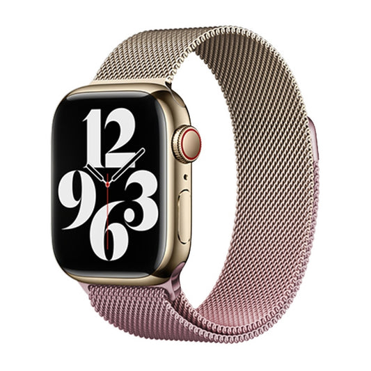 For Apple Watch Series 2 42mm Milan Gradient Loop Magnetic Buckle Watch Band(Gold Light Pink) - Watch Bands by PMC Jewellery | Online Shopping South Africa | PMC Jewellery