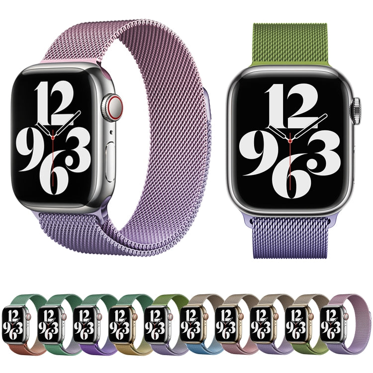 For Apple Watch Series 9 41mm Milan Gradient Loop Magnetic Buckle Watch Band(Gold Violet) - Watch Bands by PMC Jewellery | Online Shopping South Africa | PMC Jewellery