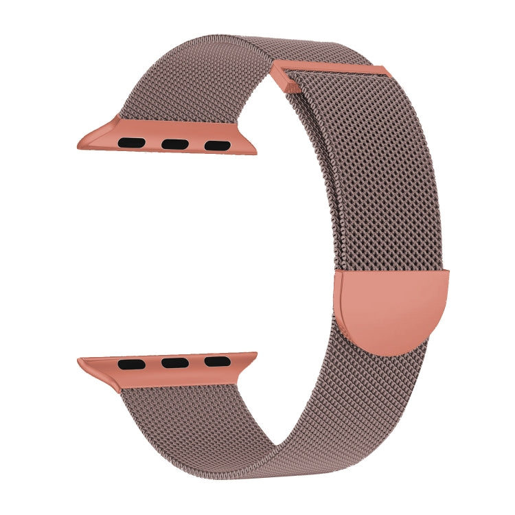 For Apple Watch Series 2 42mm Two Color Milanese Loop Magnetic Watch Band(Pink Orange) - Watch Bands by PMC Jewellery | Online Shopping South Africa | PMC Jewellery