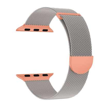 For Apple Watch Series 2 42mm Two Color Milanese Loop Magnetic Watch Band(Starlight Orange) - Watch Bands by PMC Jewellery | Online Shopping South Africa | PMC Jewellery