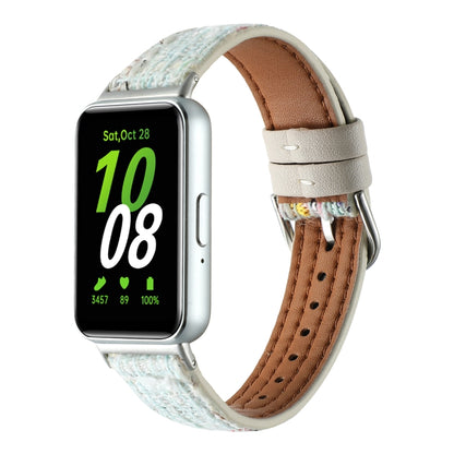 For Samsung Galaxy Fit 3 Woolen Leather Watch Band(Light Green) - Watch Bands by PMC Jewellery | Online Shopping South Africa | PMC Jewellery