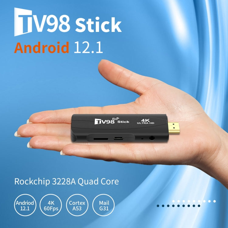 TV98 Rockchip 3228A Quad Core 4K HD Bluetooth Android TV Stick, RAM:4GB+32GB(US Plug) - Android TV Sticks by PMC TechLife | Online Shopping South Africa | PMC TechLife | Buy Now Pay Later Mobicred