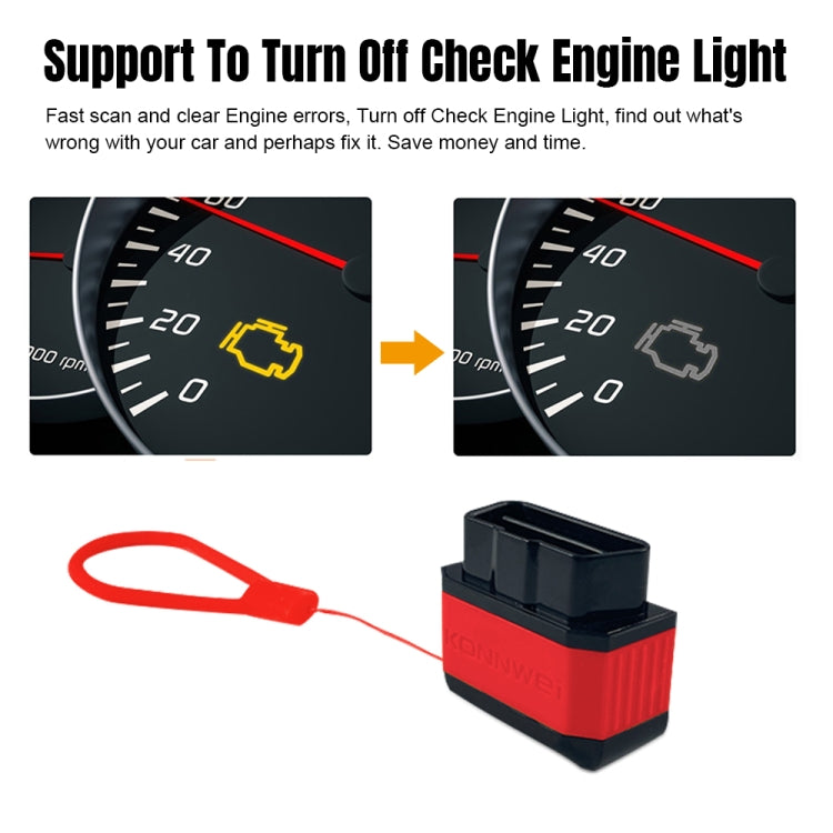 KONNWEI KW905 Bluetooth 5.0 Car OBD2 Scanner Support Android & iOS(Black) - Code Readers & Scan Tools by KONNWEI | Online Shopping South Africa | PMC TechLife | Buy Now Pay Later Mobicred