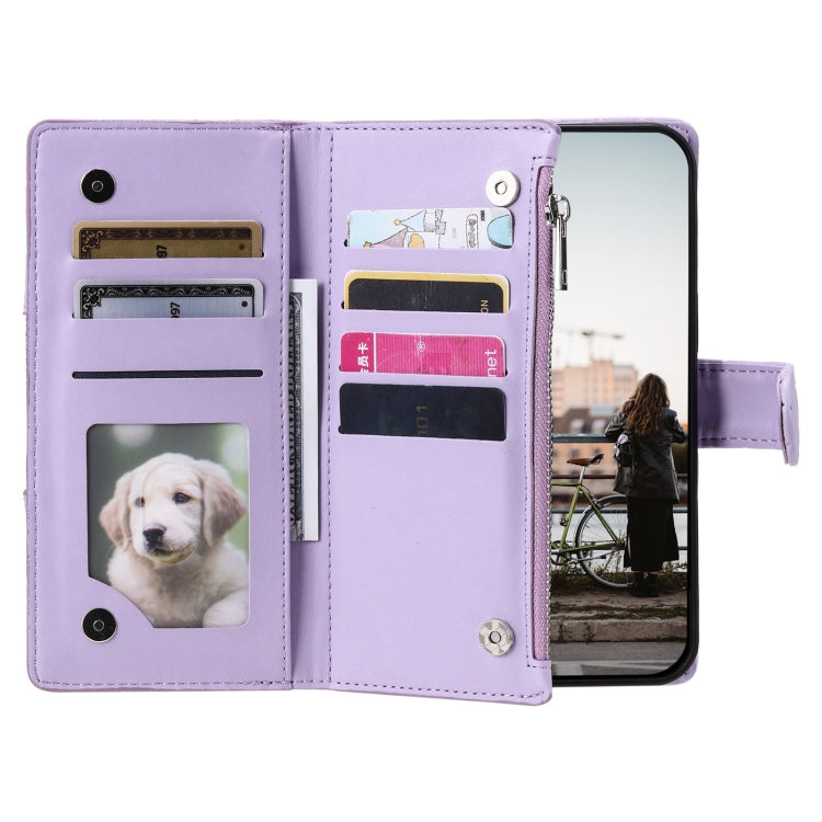 For Google Pixel 8 Glitter Lattice Zipper Wallet Leather Phone Case(Purple) - Google Cases by PMC Jewellery | Online Shopping South Africa | PMC Jewellery | Buy Now Pay Later Mobicred