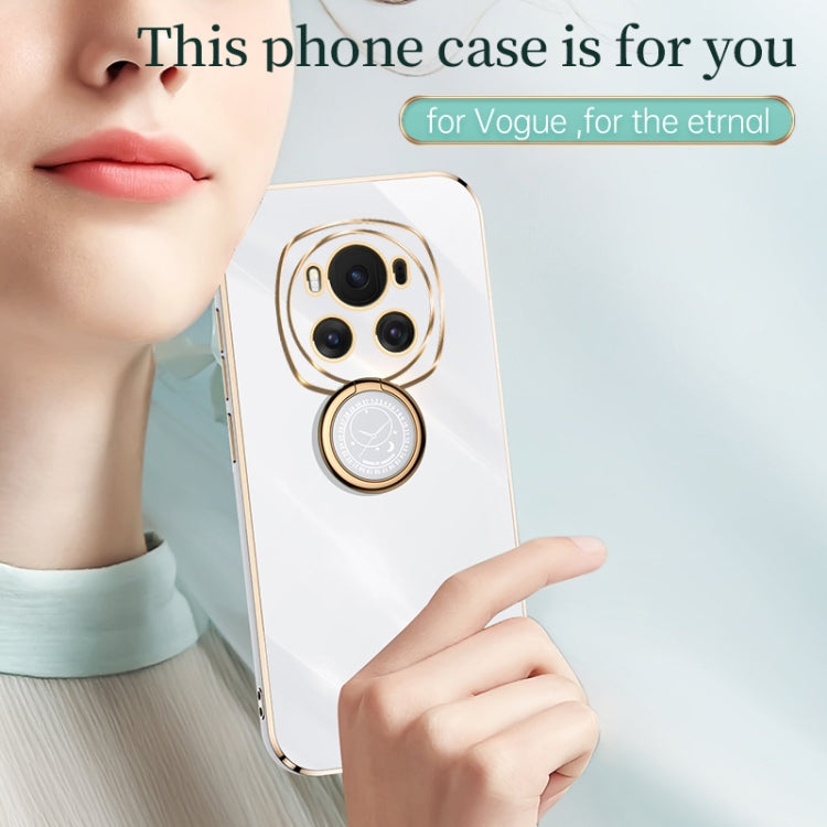 For Honor Magic6 5G XINLI Straight 6D Plating Gold Edge TPU Shockproof Case with Ring Holder(Mint Green) - Honor Cases by XINLI | Online Shopping South Africa | PMC Jewellery | Buy Now Pay Later Mobicred