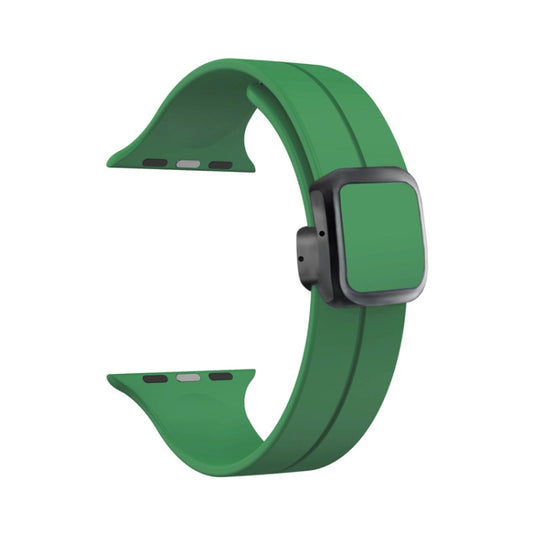 For Apple Watch Series 8 45mm Magnetic Square Buckle Silicone Watch Band(Alfalfa) - Watch Bands by PMC Jewellery | Online Shopping South Africa | PMC Jewellery