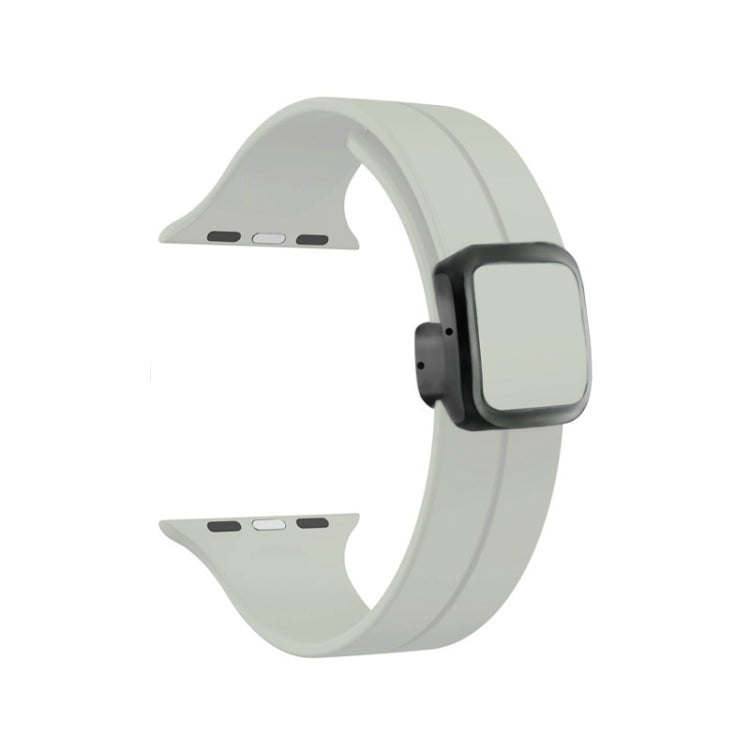 For Apple Watch 38mm Magnetic Square Buckle Silicone Watch Band(Starlight) - Watch Bands by PMC Jewellery | Online Shopping South Africa | PMC Jewellery