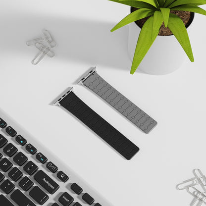 For Apple Watch Series 6 44mm Two Color Loop Magnetic Silicone Watch Band(Black+Grey) - Watch Bands by PMC Jewellery | Online Shopping South Africa | PMC Jewellery