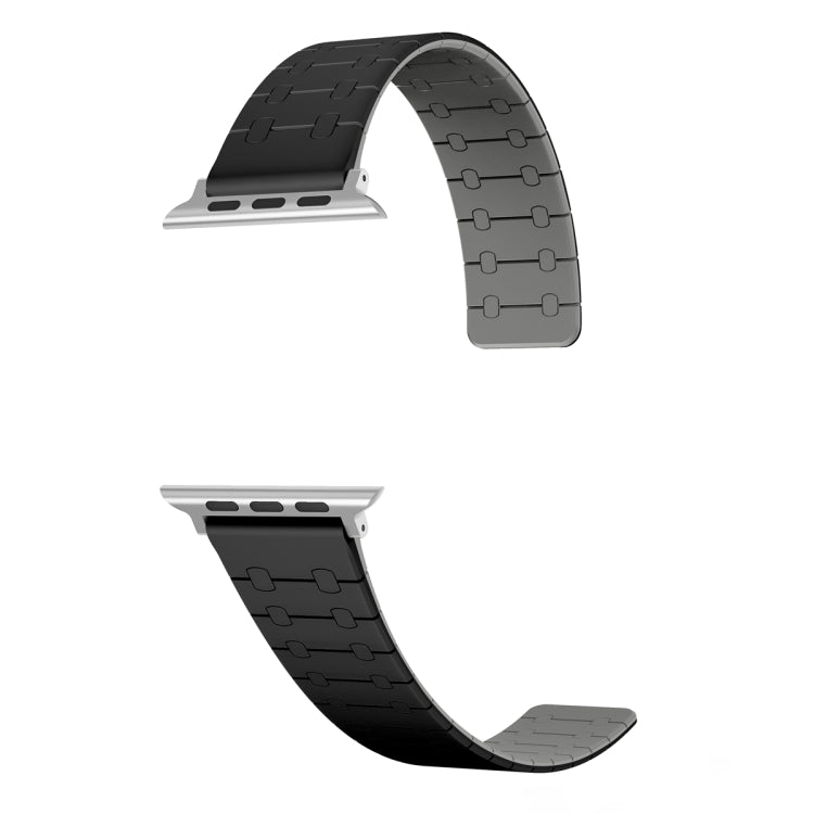 For Apple Watch Series 5 44mm Two Color Loop Magnetic Silicone Watch Band(Black+Grey) - Watch Bands by PMC TechLife | Online Shopping South Africa | PMC TechLife