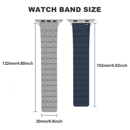 For Apple Watch Series 7 45mm Two Color Loop Magnetic Silicone Watch Band(Green+Grey) - Watch Bands by PMC Jewellery | Online Shopping South Africa | PMC Jewellery