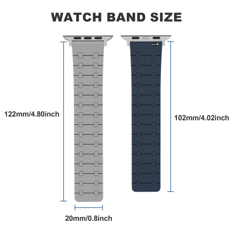 For Apple Watch SE 2022 40mm Two Color Loop Magnetic Silicone Watch Band(Dark Brown+Light Brown) - Watch Bands by PMC Jewellery | Online Shopping South Africa | PMC Jewellery