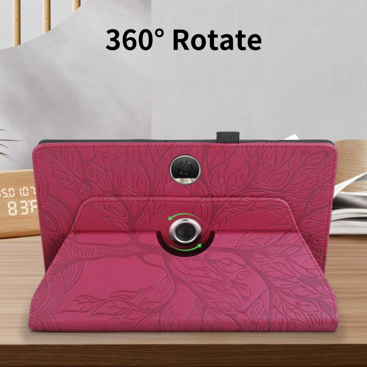 For Honor Pad 9 Tree Life Embossed Rotation Leather Tablet Case(Red) - Honor by PMC TechLife | Online Shopping South Africa | PMC TechLife | Buy Now Pay Later Mobicred