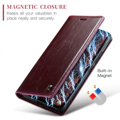 For Xiaomi Redmi Note 13 5G CaseMe 003 Crazy Horse Texture Flip Leather Phone Case(Mulberry Red) - Xiaomi Cases by CaseMe | Online Shopping South Africa | PMC Jewellery | Buy Now Pay Later Mobicred