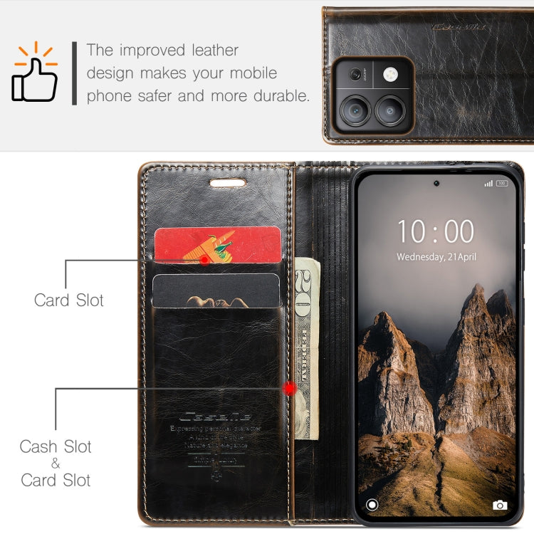 For Xiaomi Redmi Note 13 Pro 5G CaseMe 003 Crazy Horse Texture Flip Leather Phone Case(Coffee) - Xiaomi Cases by CaseMe | Online Shopping South Africa | PMC Jewellery | Buy Now Pay Later Mobicred