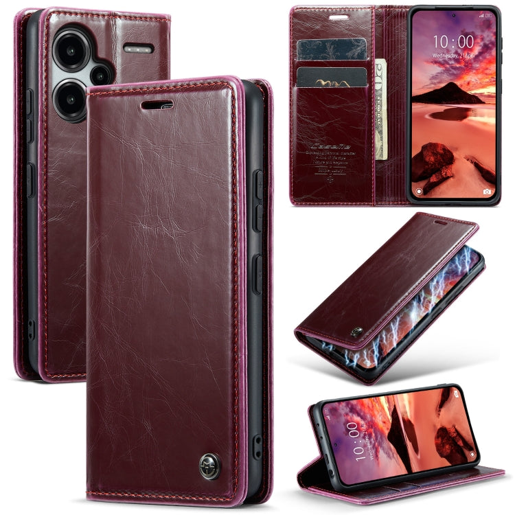 For Xiaomi Redmi Note 13 Pro+ 5G CaseMe 003 Crazy Horse Texture Flip Leather Phone Case(Mulberry Red) - Xiaomi Cases by CaseMe | Online Shopping South Africa | PMC Jewellery | Buy Now Pay Later Mobicred