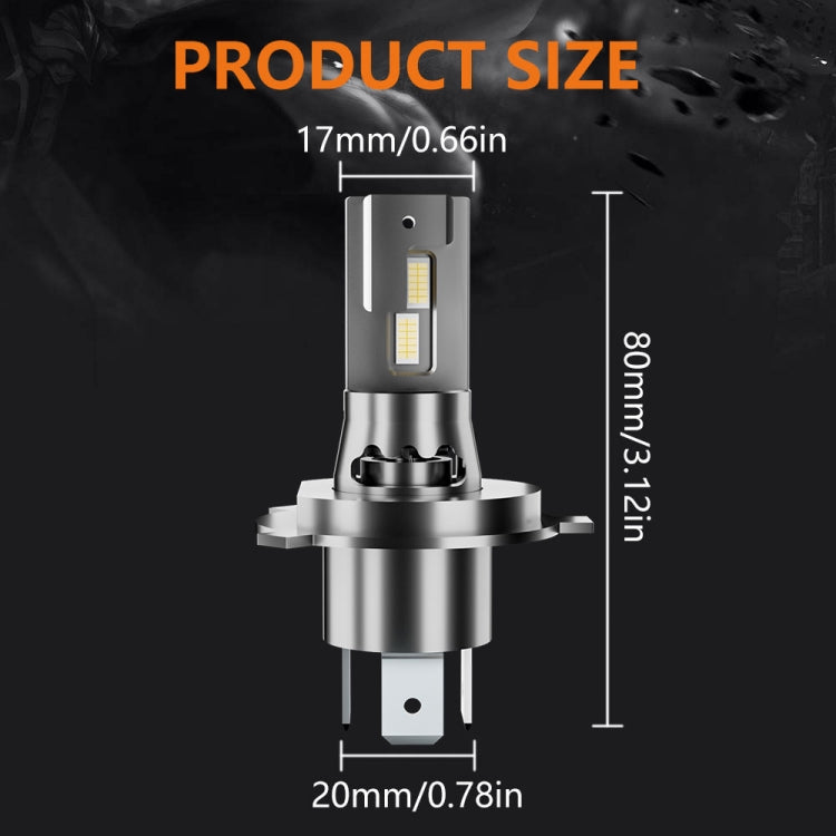 H4 Pair 22W 2000lm 6000K Car LED Direct Plug-in Headlight Bulb - LED Headlamps by PMC Jewellery | Online Shopping South Africa | PMC Jewellery | Buy Now Pay Later Mobicred