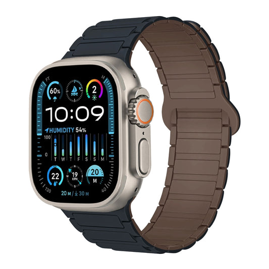 For Apple Watch Ultra 49mm I-Shaped Magnetic Silicone Watch Band(Midnight Chocolate) - Watch Bands by PMC Jewellery | Online Shopping South Africa | PMC Jewellery