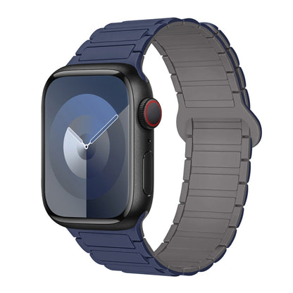 For Apple Watch Series 5 40mm I-Shaped Magnetic Silicone Watch Band(Indigo Gray) - Watch Bands by PMC Jewellery | Online Shopping South Africa | PMC Jewellery