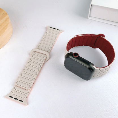 For Apple Watch Series 6 40mm I-Shaped Magnetic Silicone Watch Band(Starlight) - Watch Bands by PMC Jewellery | Online Shopping South Africa | PMC Jewellery