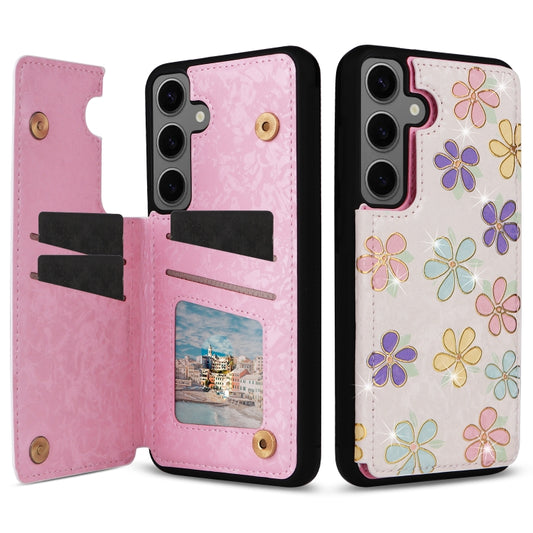 For Samsung Galaxy S25+ 5G Printed Double Buckle RFID Anti-theft Phone Case(Blossoming Flowers) - Galaxy S25+ 5G Cases by PMC Jewellery | Online Shopping South Africa | PMC Jewellery | Buy Now Pay Later Mobicred