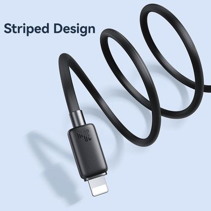 USAMS US-SJ692 USB-C / Type-C to 8 Pin 30W Striped Fast Charge Data Cable, Length:1m(Black) - 2 in 1 Cable by USAMS | Online Shopping South Africa | PMC Jewellery | Buy Now Pay Later Mobicred