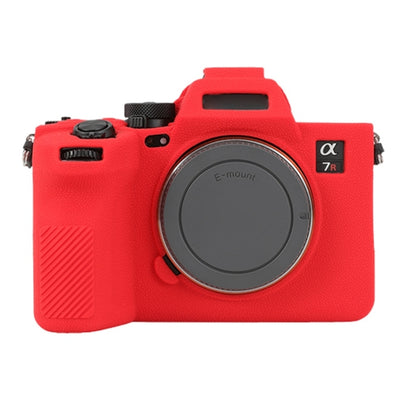 For Sony ILCE7RM5 / A7R5 Litchi Texture Soft Silicone Protective Case(Red) - Protective Case by PMC Jewellery | Online Shopping South Africa | PMC Jewellery