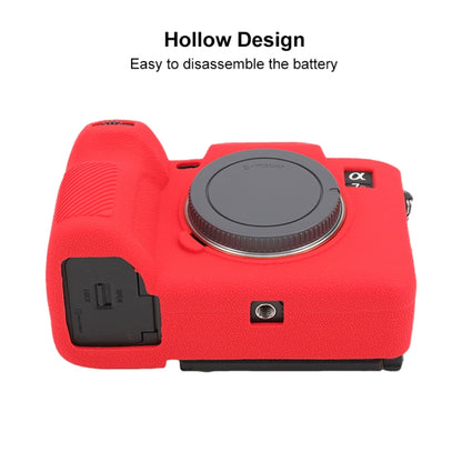 For Sony ILCE7RM5 / A7R5 Litchi Texture Soft Silicone Protective Case(Red) - Protective Case by PMC Jewellery | Online Shopping South Africa | PMC Jewellery