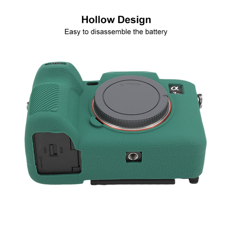 For Sony ILCE7RM5 / A7R5 Litchi Texture Soft Silicone Protective Case(Green) - free shipping - PMC TechLife - Order now!