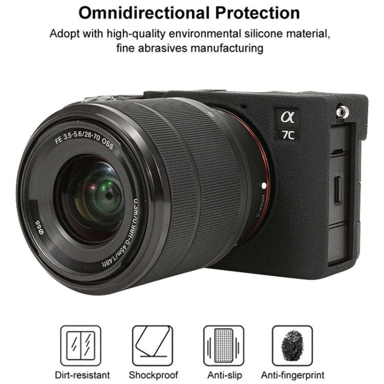 For Sony ILCE-7CM2 / A7C II / A7CR Litchi Texture Soft Silicone Protective Case(Black) - Protective Case by PMC TechLife | Online Shopping South Africa | PMC TechLife | Buy Now Pay Later Mobicred