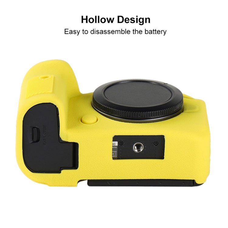 For Canon EOS R6 Mark II Litchi Texture Soft Silicone Protective Case(Yellow) - Protective Case by PMC TechLife | Online Shopping South Africa | PMC TechLife | Buy Now Pay Later Mobicred