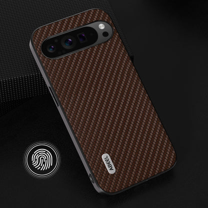 For Google Pixel 9 Pro ABEEL Carbon Fiber Texture Protective Phone Case(Dark Brown) - Google Cases by PMC Jewellery | Online Shopping South Africa | PMC Jewellery | Buy Now Pay Later Mobicred