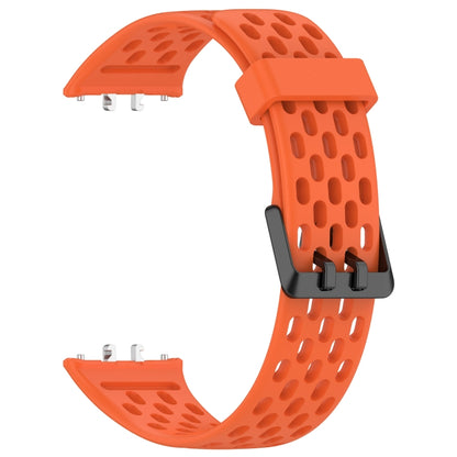 For Samsung Galaxy Fit 3 Hole Style Dual Buckle Silicone Watch Band(Orange) - Watch Bands by PMC Jewellery | Online Shopping South Africa | PMC Jewellery