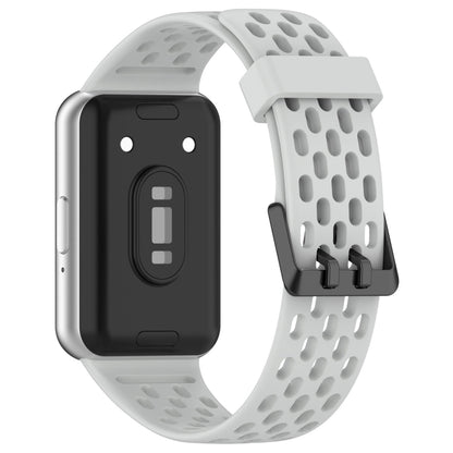 For Samsung Galaxy Fit 3 Hole Style Dual Buckle Silicone Watch Band(Light Grey) - Watch Bands by PMC Jewellery | Online Shopping South Africa | PMC Jewellery