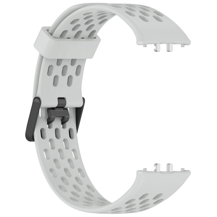 For Samsung Galaxy Fit 3 Hole Style Dual Buckle Silicone Watch Band(Light Grey) - Watch Bands by PMC Jewellery | Online Shopping South Africa | PMC Jewellery