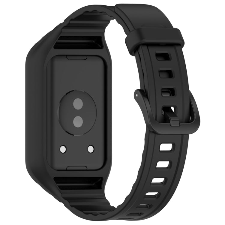 For Honor Band 9 Armor Integrated Silicone Watch Band(Black) - Watch Bands by PMC Jewellery | Online Shopping South Africa | PMC Jewellery