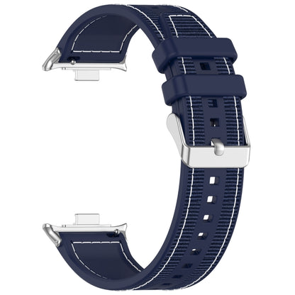 For Xiaomi Mi Band 8 Pro / Redmi Watch 4 Ordinary Buckle Hybrid Nylon Braid Silicone Watch Band(Midnight Blue) - Watch Bands by PMC Jewellery | Online Shopping South Africa | PMC Jewellery