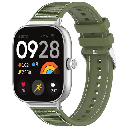 For Xiaomi Mi Band 8 Pro / Redmi Watch 4 Ordinary Buckle Hybrid Nylon Braid Silicone Watch Band(Green) - Watch Bands by PMC Jewellery | Online Shopping South Africa | PMC Jewellery