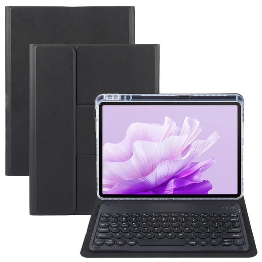 For Huawei MatePad Air 11.5 Round Button Bluetooth Keyboard Rotatable Holder Leather Case(Black) - Huawei Keyboard by PMC Jewellery | Online Shopping South Africa | PMC Jewellery