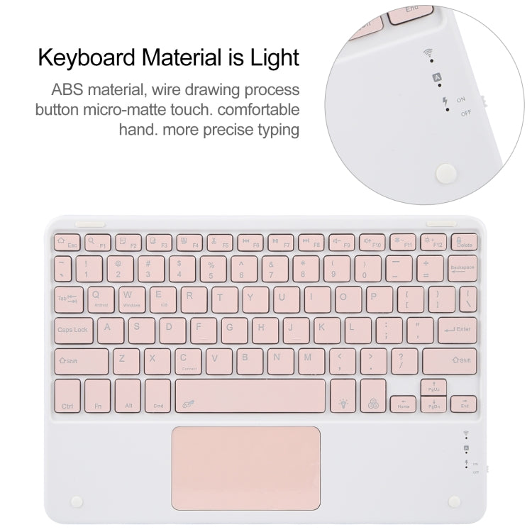 For Huawei MatePad Pro 11 2024 / 2022 Square Button Bluetooth Keyboard Rotatable Holder Leather Case with Touchpad(Rose Gold) - Huawei Keyboard by PMC Jewellery | Online Shopping South Africa | PMC Jewellery