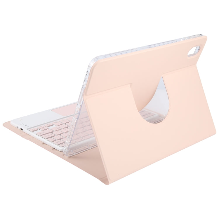 For Huawei MatePad 11 2023 / 2021 Square Button Bluetooth Keyboard Rotatable Holder Leather Case with Touchpad(Rose Gold) - Huawei Keyboard by PMC Jewellery | Online Shopping South Africa | PMC Jewellery