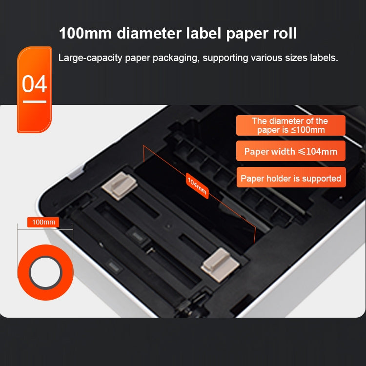 ZJ-9250 100x150mm USB Thermal Label Printer, Plug:US Plug(White) - Printer by PMC TechLife | Online Shopping South Africa | PMC TechLife | Buy Now Pay Later Mobicred