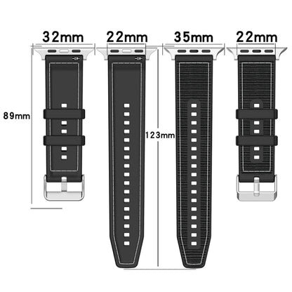 For Apple Watch Series 2 38mm Ordinary Buckle Hybrid Nylon Braid Silicone Watch Band(Black) - Watch Bands by PMC Jewellery | Online Shopping South Africa | PMC Jewellery