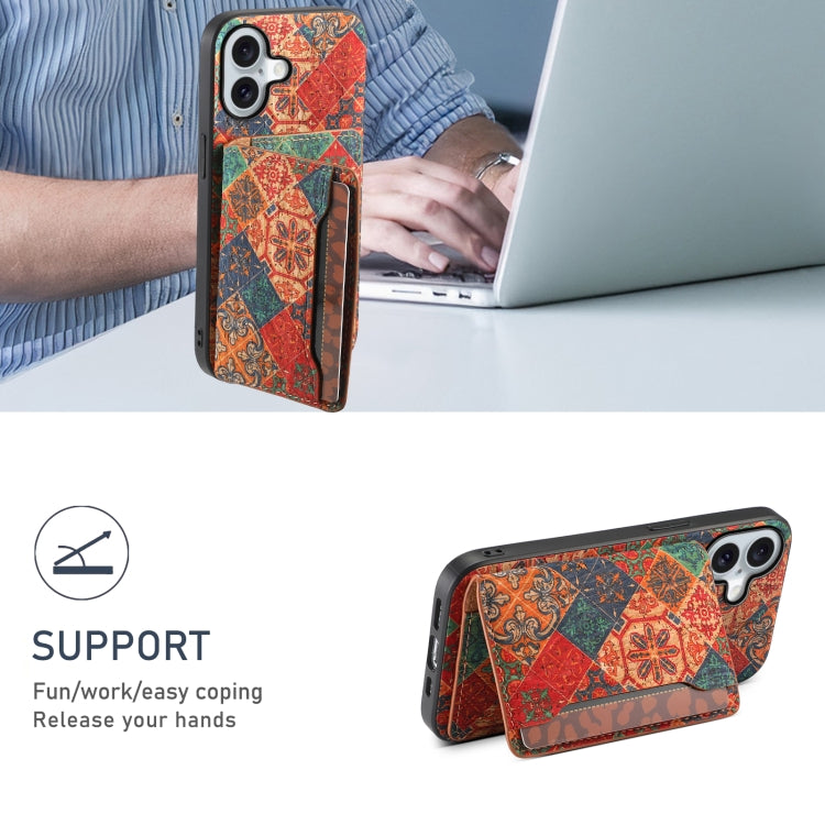 For iPhone 16 Card Slot Holder Phone Case(Winter Blue) - iPhone 16 Cases by PMC TechLife | Online Shopping South Africa | PMC TechLife | Buy Now Pay Later Mobicred