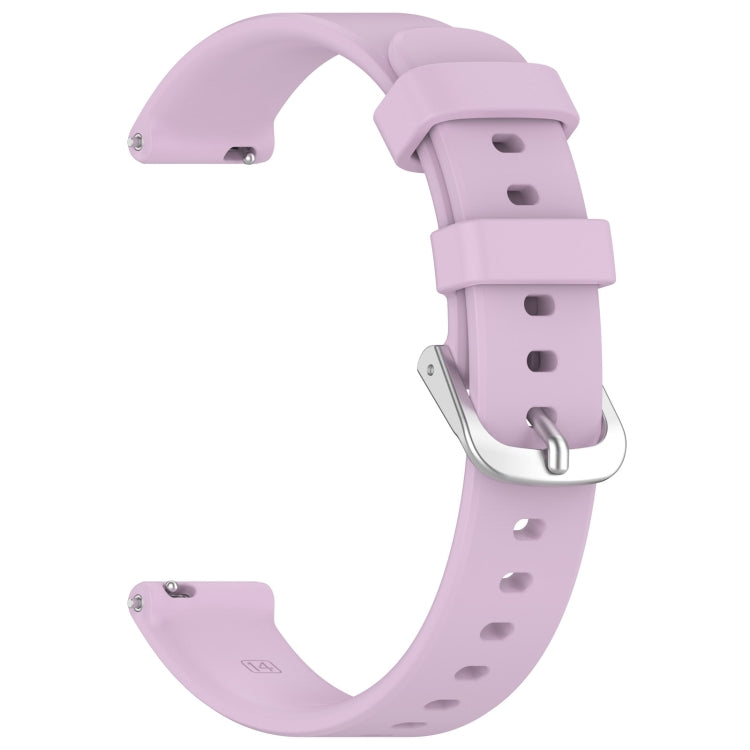 For Garmin Lily 2 14mm Silver Buckle Silicone Watch Band Wristband(Purple) - Watch Bands by PMC Jewellery | Online Shopping South Africa | PMC Jewellery