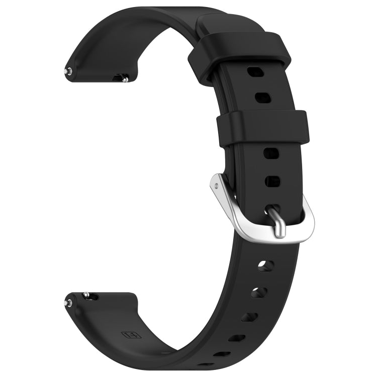 For Garmin Lily 2 14mm Silver Buckle Silicone Watch Band Wristband(Black) - Watch Bands by PMC Jewellery | Online Shopping South Africa | PMC Jewellery