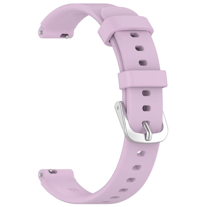 12mm Universal Solid Color Silver Buckle Silicone Watch Band(Purple) - 20mm Bands by PMC Jewellery | Online Shopping South Africa | PMC Jewellery