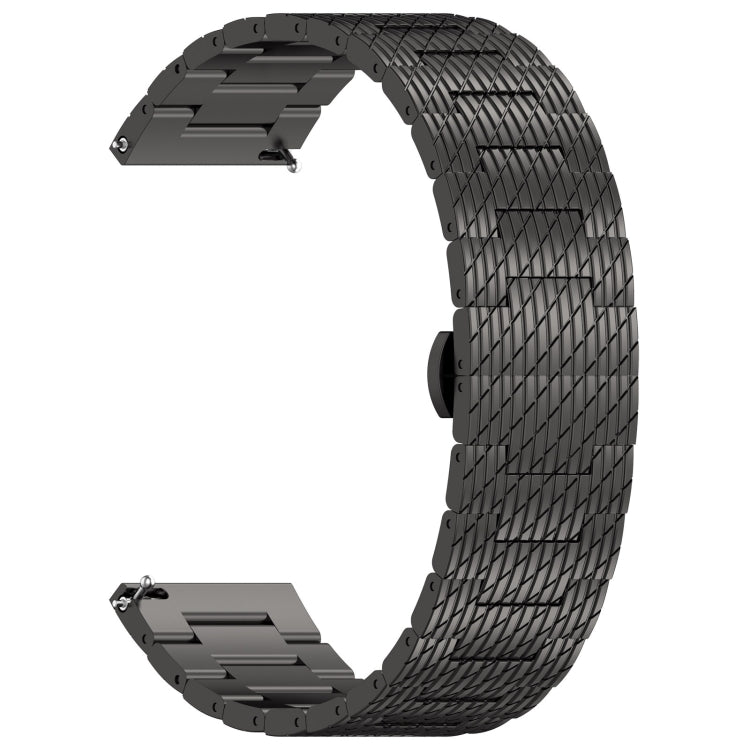 22mm Universal Twill Stainless Steel Watch Band(Black) - 22mm Bands by PMC Jewellery | Online Shopping South Africa | PMC Jewellery