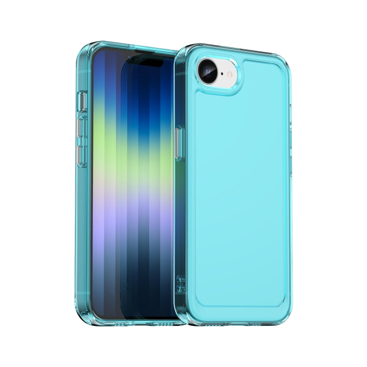 For iPhone SE 2024 Candy Series TPU Phone Case(Transparent Blue) - More iPhone Cases by PMC Jewellery | Online Shopping South Africa | PMC Jewellery | Buy Now Pay Later Mobicred