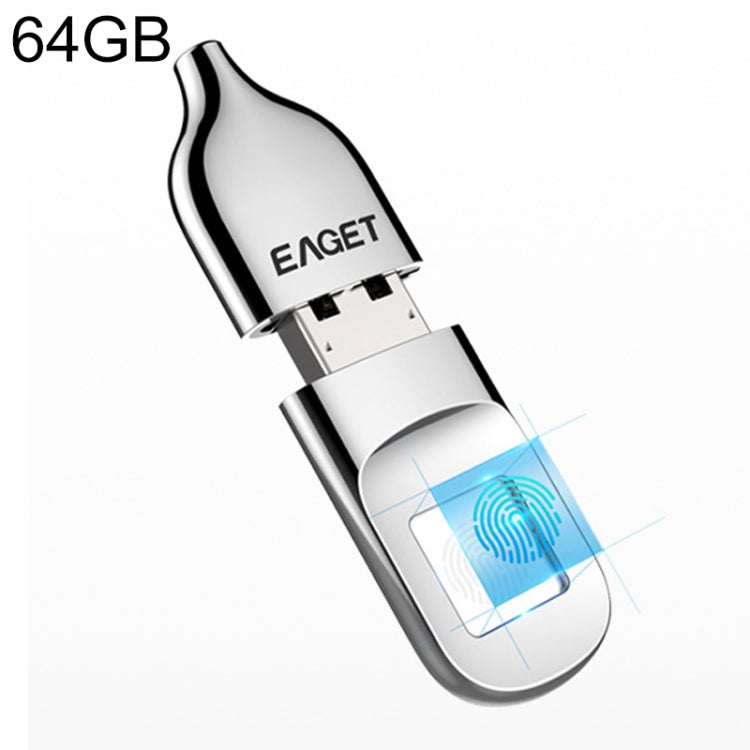 EAGET FU5 64G USB 2.0 Interface Metal Flash U Disk with Fingerprint Identification - USB Flash Drives by EAGET | Online Shopping South Africa | PMC Jewellery | Buy Now Pay Later Mobicred